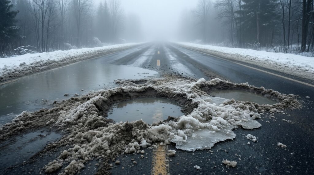 Погода и ее последствия: прогноз, паводки/засуха, влияние на дороги и поля - иллюстрация