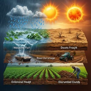 Погода и ее последствия: прогноз паводков и засухи, влияние на дороги и поля